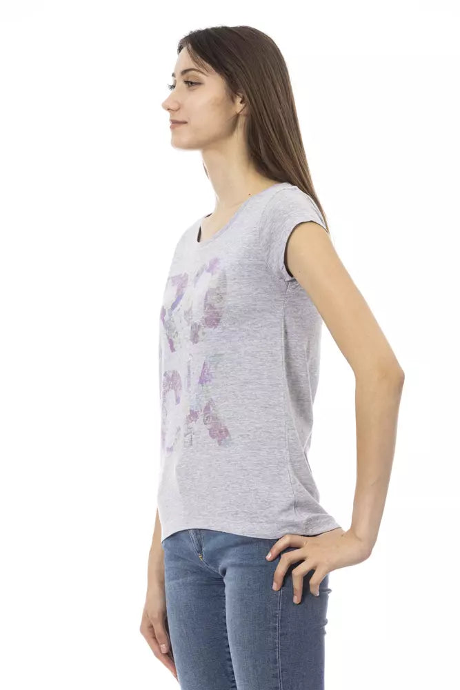 Trussardi Action T-Shirt Femme en Coton Gris - Élégance et Confort