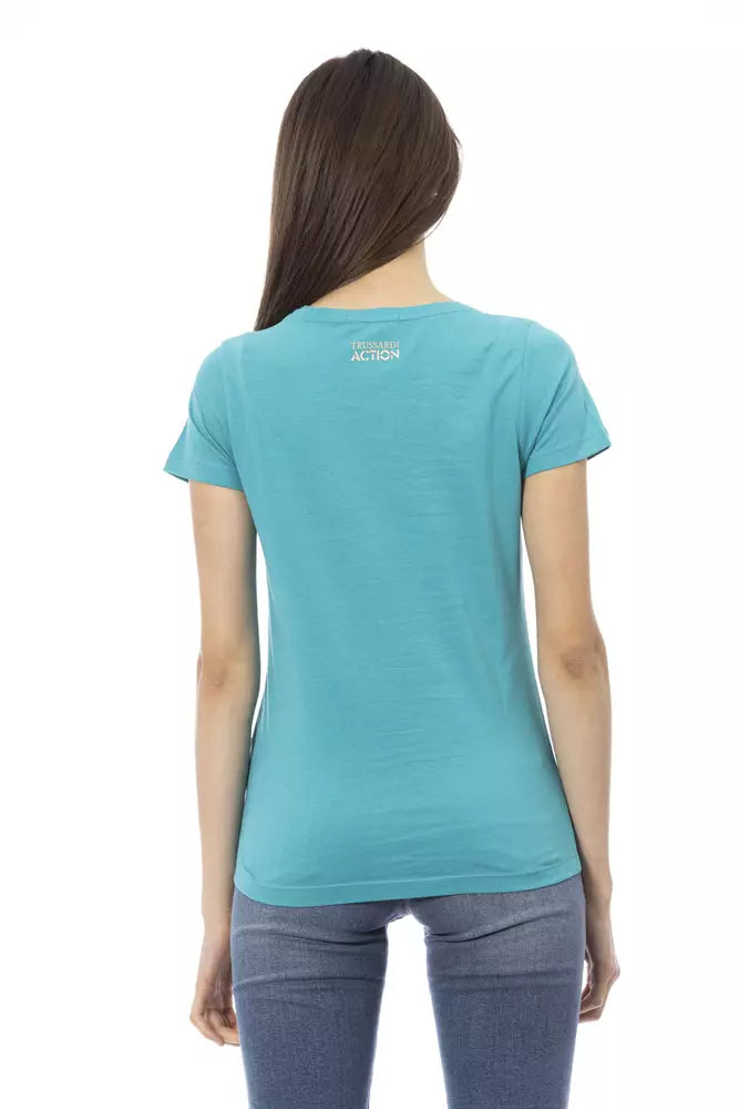 Trussardi Action T-Shirt Femme Coton Bleu Clair