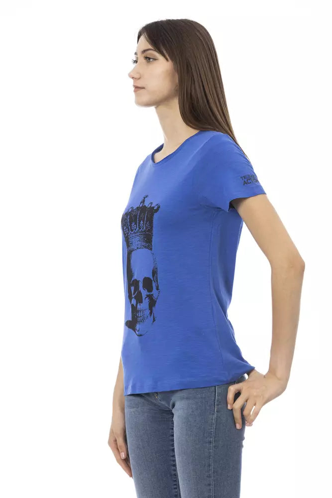 Trussardi Action T-Shirt Femme Bleu en Coton
