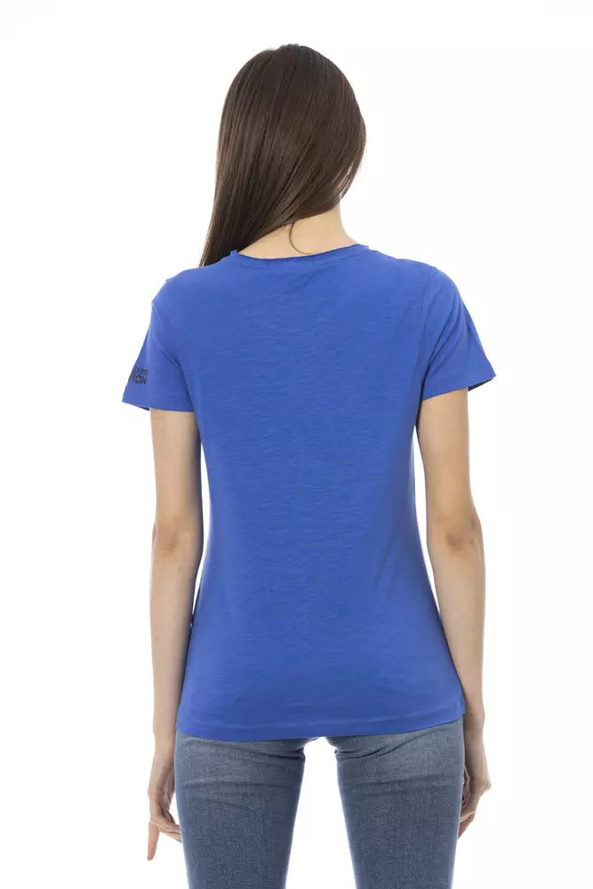 Trussardi Action T-Shirt Femme Bleu en Coton