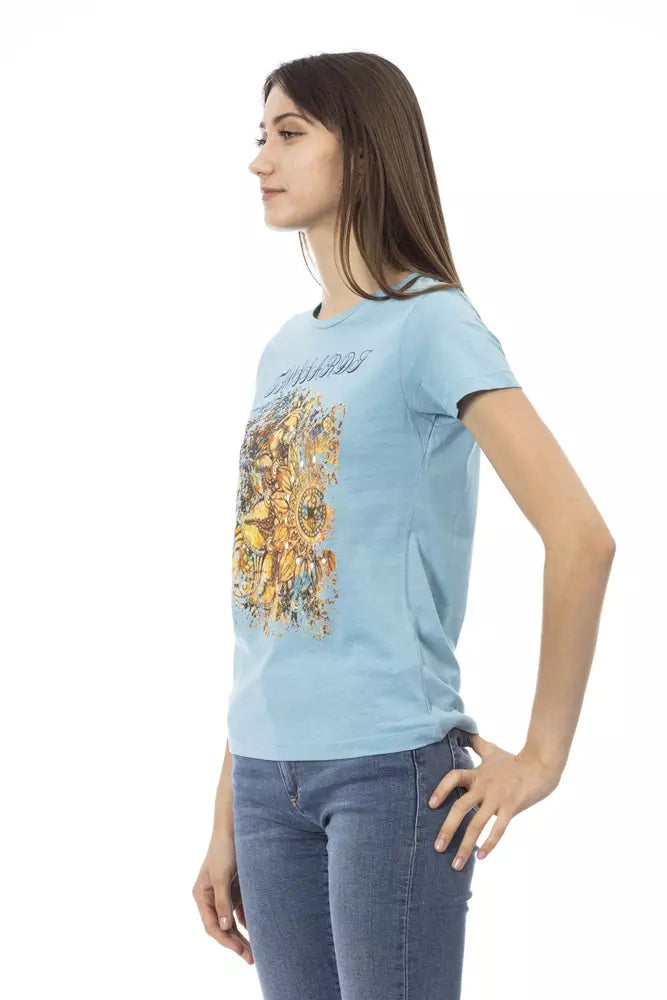 Trussardi Action T-Shirt Femme Coton Bleu Clair