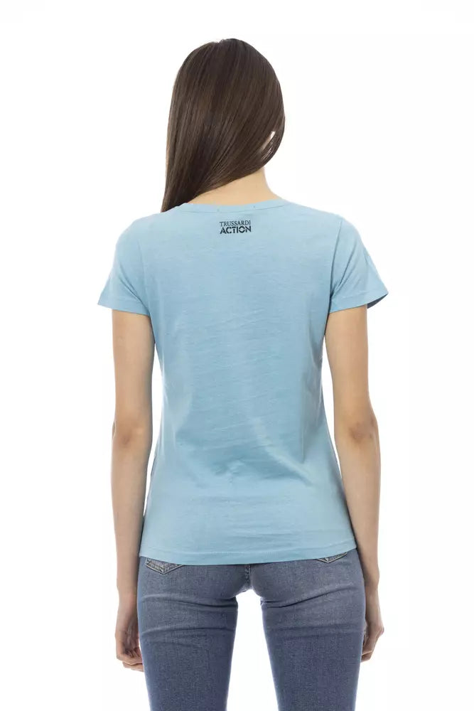 Trussardi Action T-Shirt Femme Coton Bleu Clair