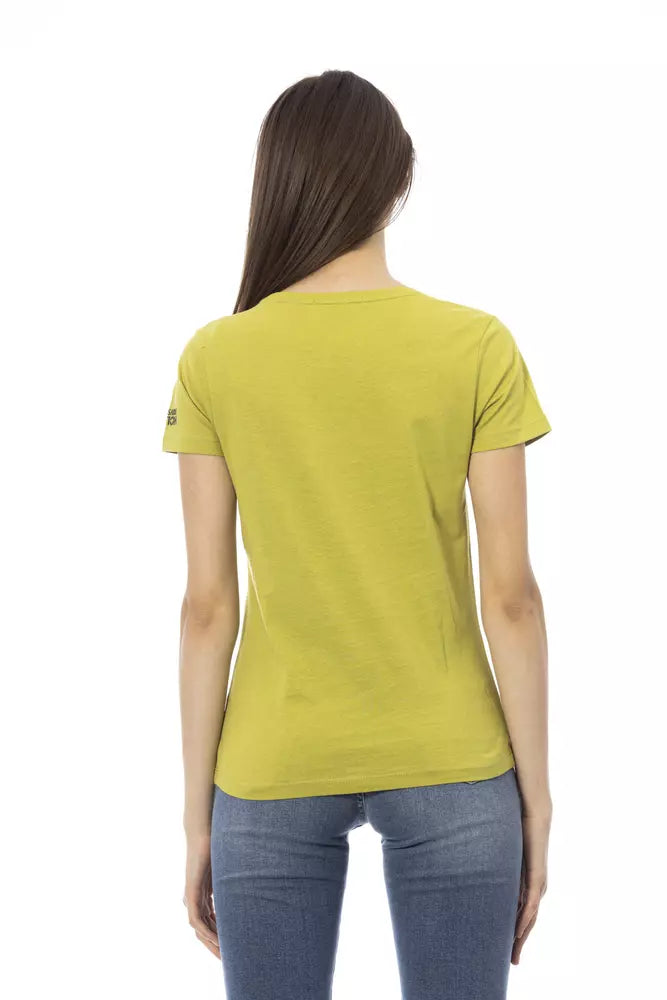 Trussardi Action T-Shirt Femme Vert en Coton - Élégant et Confortable