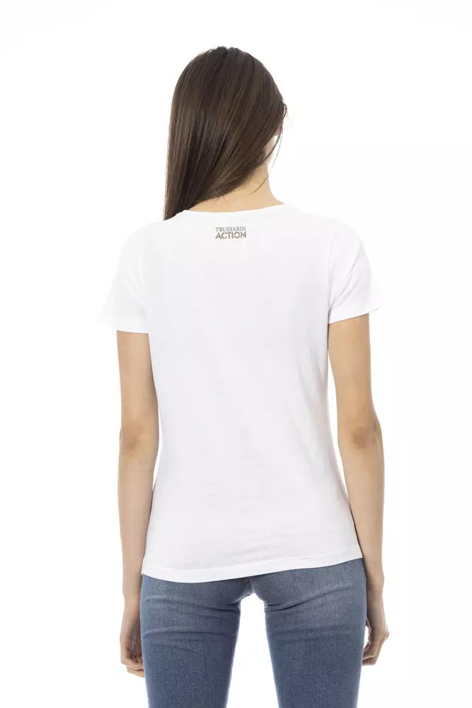 Trussardi Action T-shirt Femme en Coton Blanc - Élégance et Confort