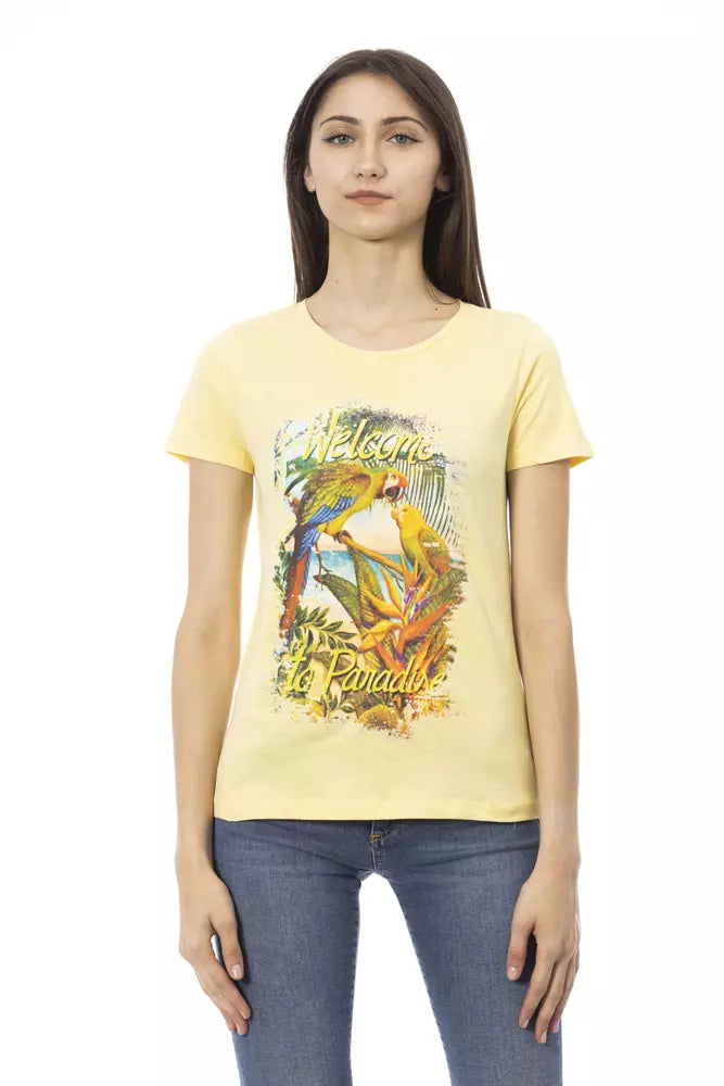 Trussardi Action T-Shirt Femme Jaune en Coton - Élégant et Confortable