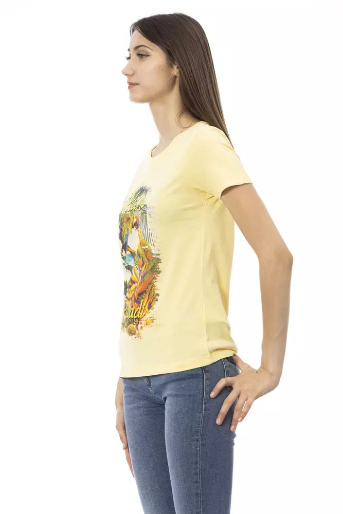 Trussardi Action T-Shirt Femme Jaune en Coton - Élégant et Confortable