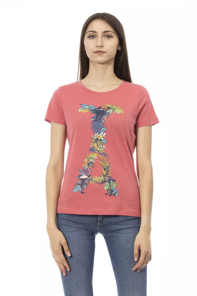 T-shirt Trussardi Action Chic Fuchsia à Manches Courtes