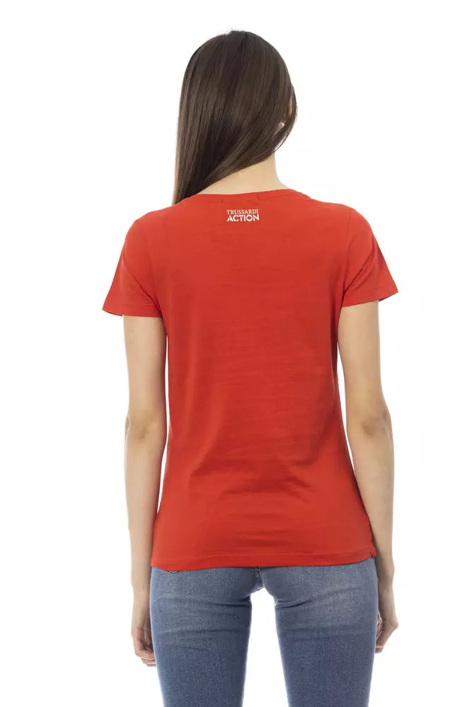 Trussardi Action Red Cotton Women T-Shirt - Stylish & Comfortable