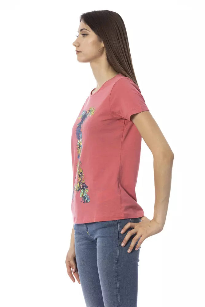 T-shirt Trussardi Action Chic Fuchsia à Manches Courtes