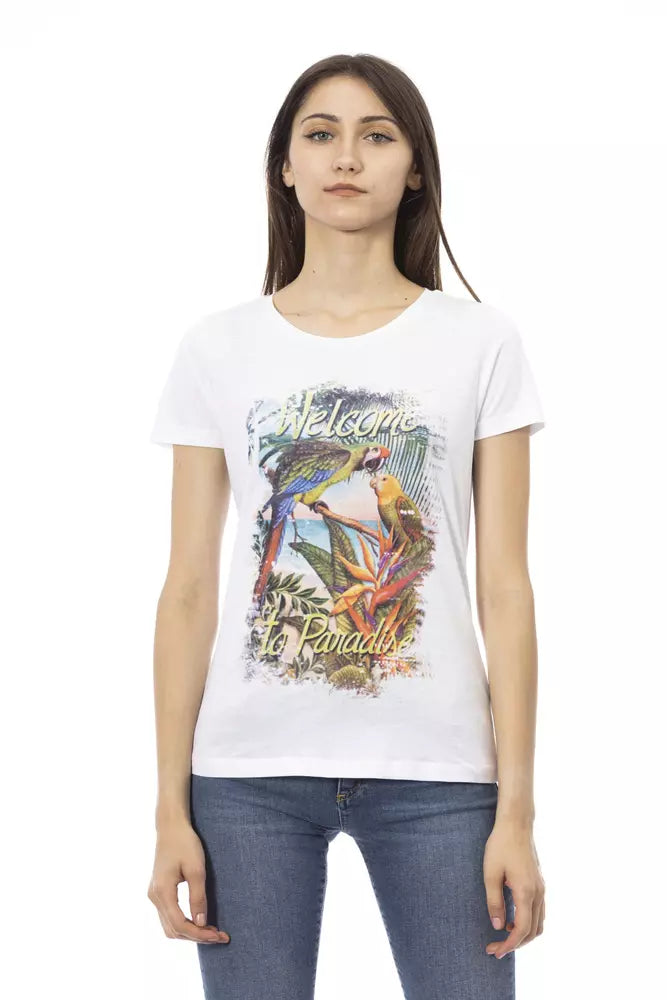 Trussardi Action T-Shirt Femme en Coton Blanc - Chic et Confortable