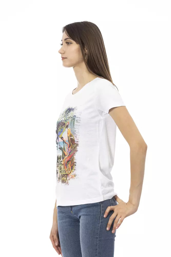 Trussardi Action T-Shirt Femme en Coton Blanc - Chic et Confortable