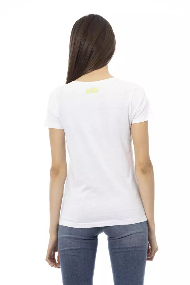 Trussardi Action T-Shirt Femme en Coton Blanc - Chic et Confortable