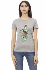 Trussardi Action T-shirt Femme en Coton Gris - Élégant et Polyvalent