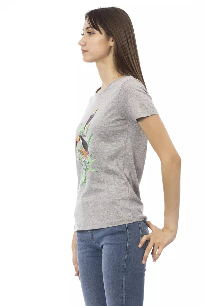 Trussardi Action T-shirt Femme en Coton Gris - Élégant et Polyvalent