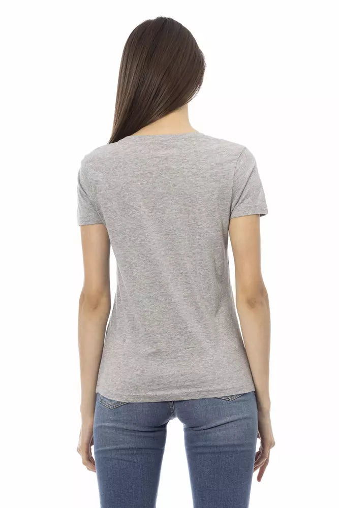 Trussardi Action T-shirt Femme en Coton Gris - Élégant et Polyvalent