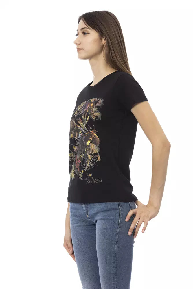 T-shirt Femme Trussardi Action Noir en Coton - Élégant et Confortable