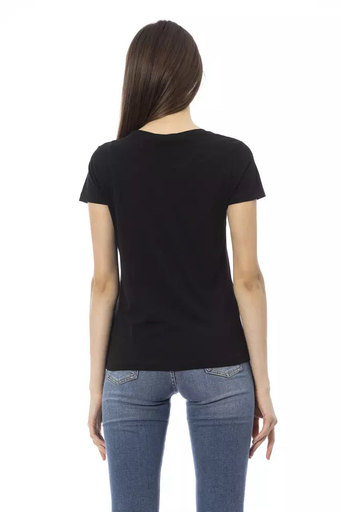 T-shirt Femme Trussardi Action Noir en Coton - Élégant et Confortable