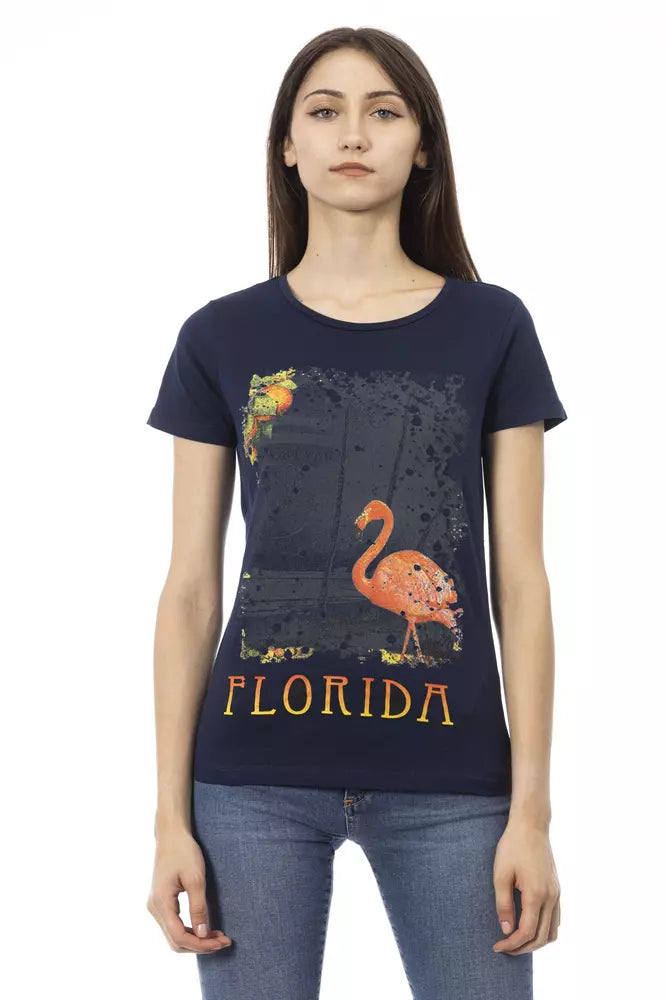 Trussardi Action T-shirt Femme Bleu en Coton