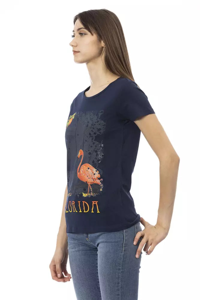 Trussardi Action T-shirt Femme Bleu en Coton