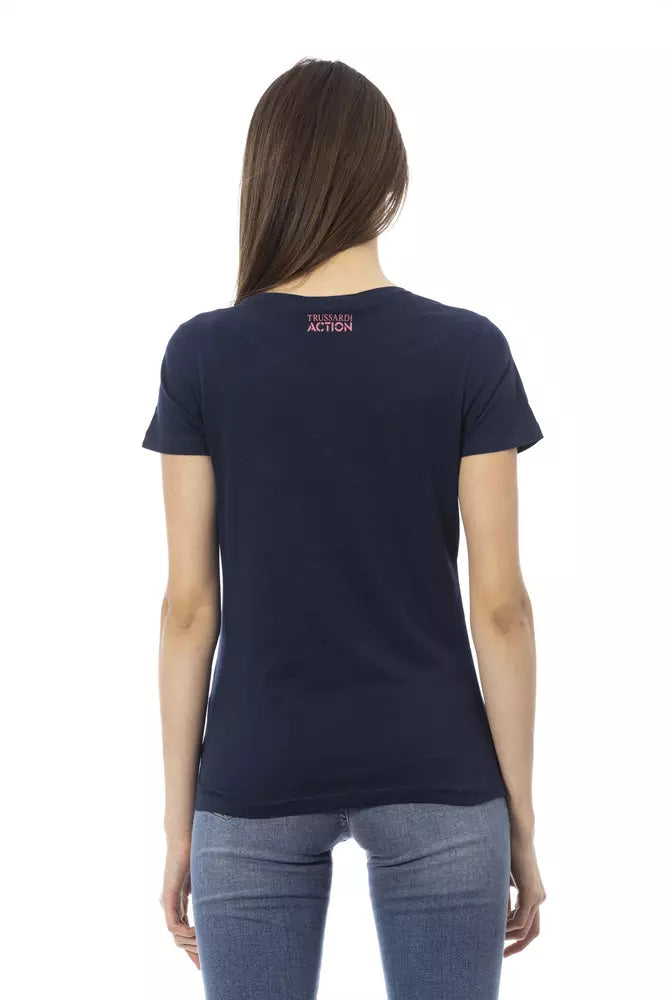 Trussardi Action T-shirt Femme Bleu en Coton