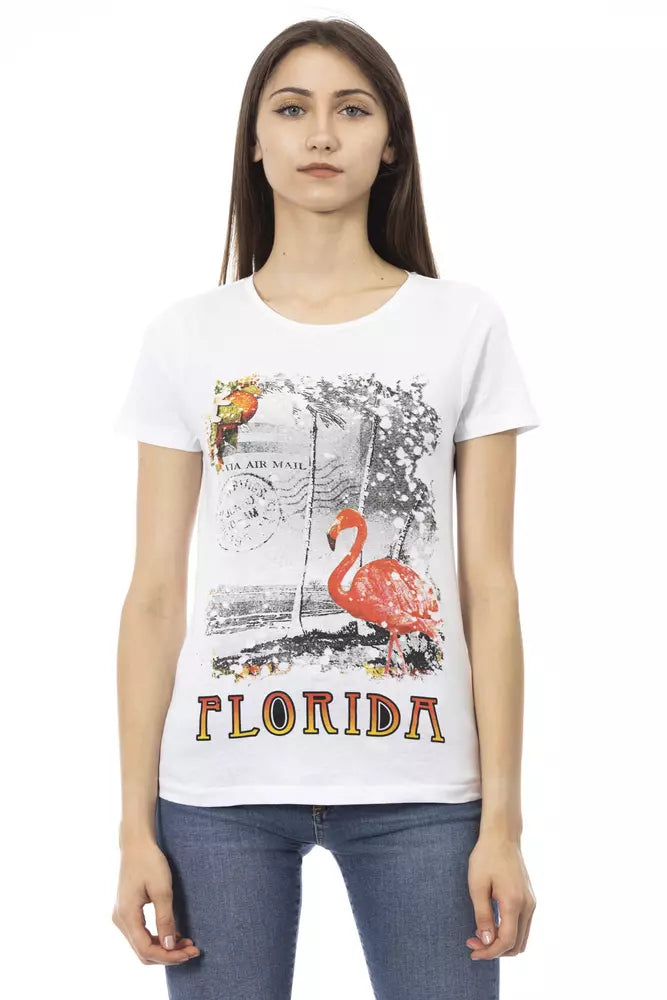Trussardi Action Women's White Cotton T-Shirt - Stylish & Comfortable