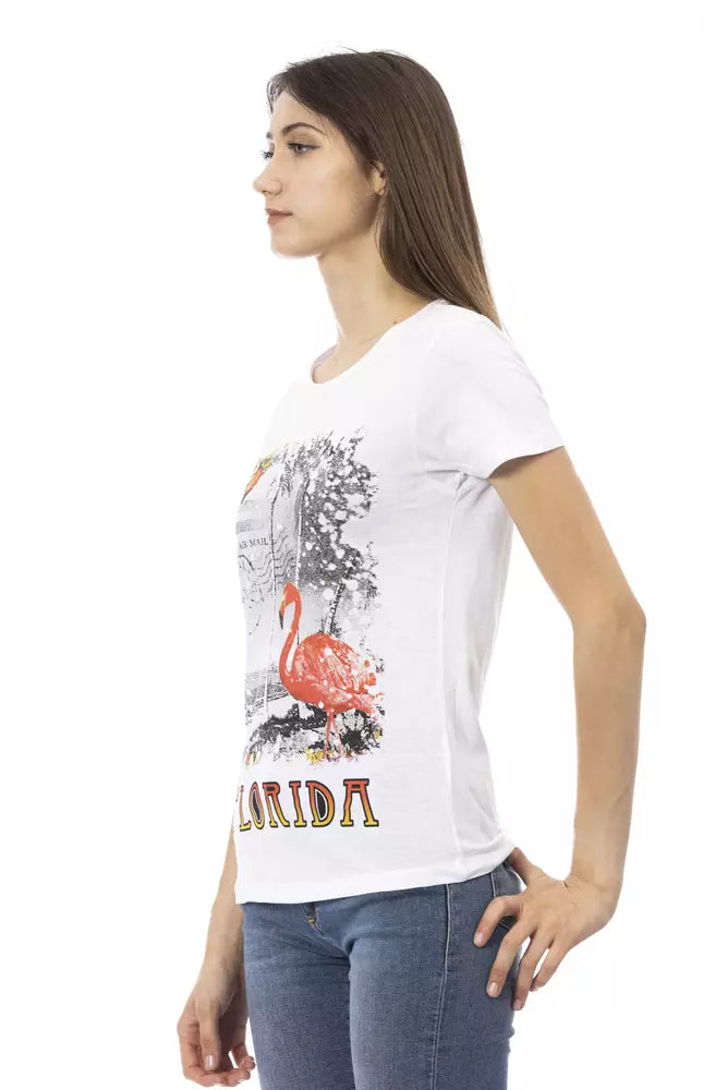 Trussardi Action Women's White Cotton T-Shirt - Stylish & Comfortable