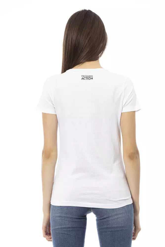 Trussardi Action Women's White Cotton T-Shirt - Stylish & Comfortable