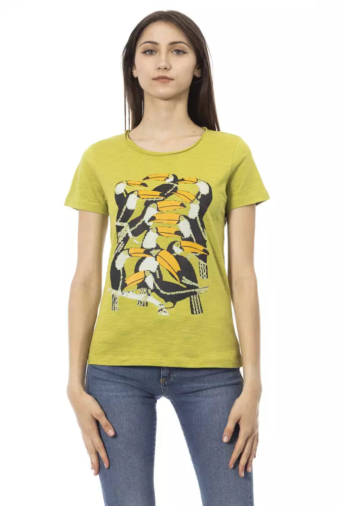 Trussardi Action T-Shirt Femme Vert en Coton - Élégant et Confortable
