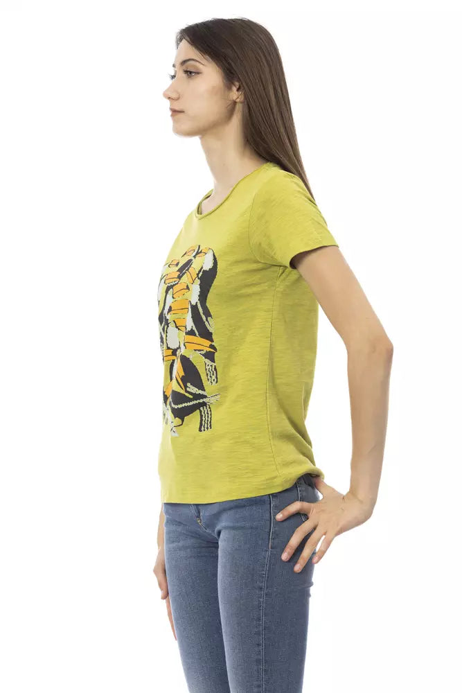 Trussardi Action T-Shirt Femme Vert en Coton - Élégant et Confortable