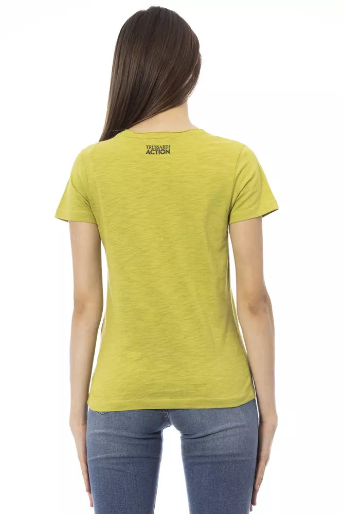 Trussardi Action T-Shirt Femme Vert en Coton - Élégant et Confortable