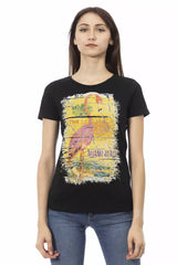 Trussardi Action T-Shirt Femme Noir en Coton - Chic et Confortable