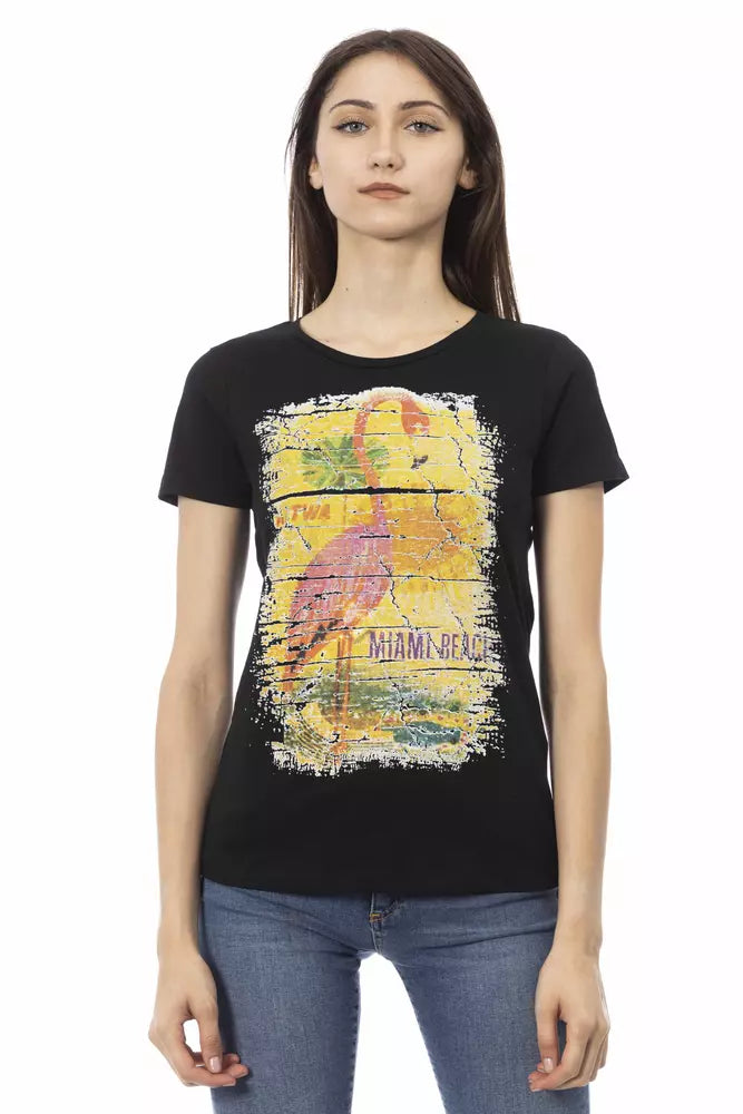 Trussardi Action T-Shirt Femme Noir en Coton - Chic et Confortable