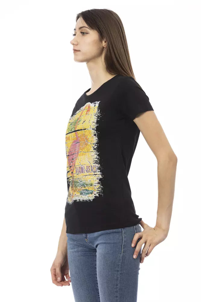 Trussardi Action T-Shirt Femme Noir en Coton - Chic et Confortable