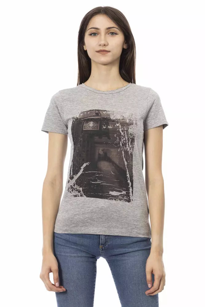 Trussardi Action Gray Cotton Women T-Shirt - Stylish & Comfortable