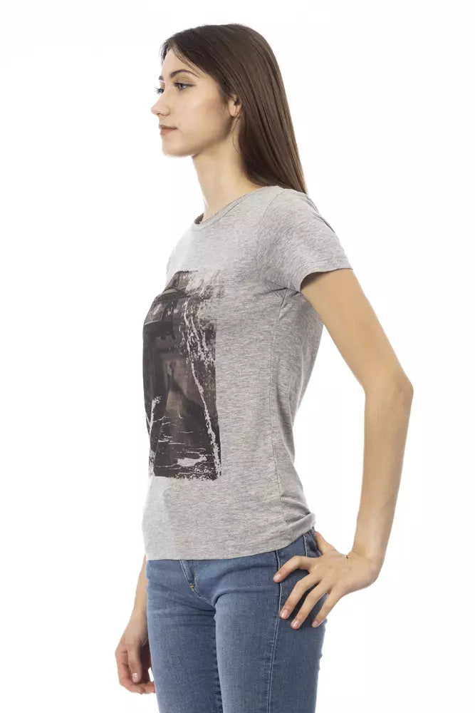 Trussardi Action Gray Cotton Women T-Shirt - Stylish & Comfortable