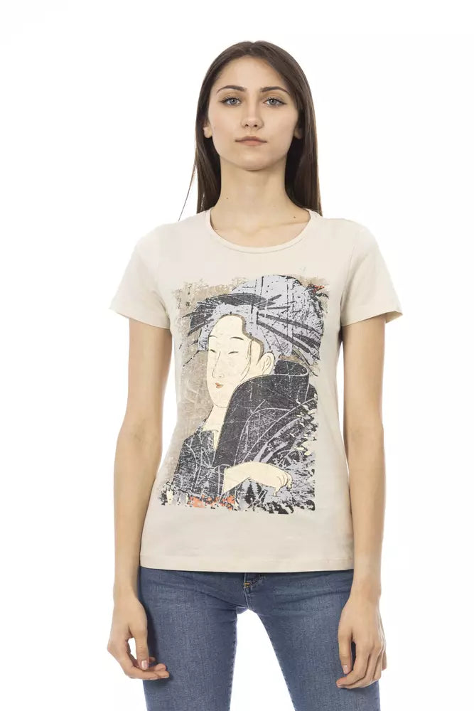 T-shirt Trussardi Action Beige en Coton pour Femme