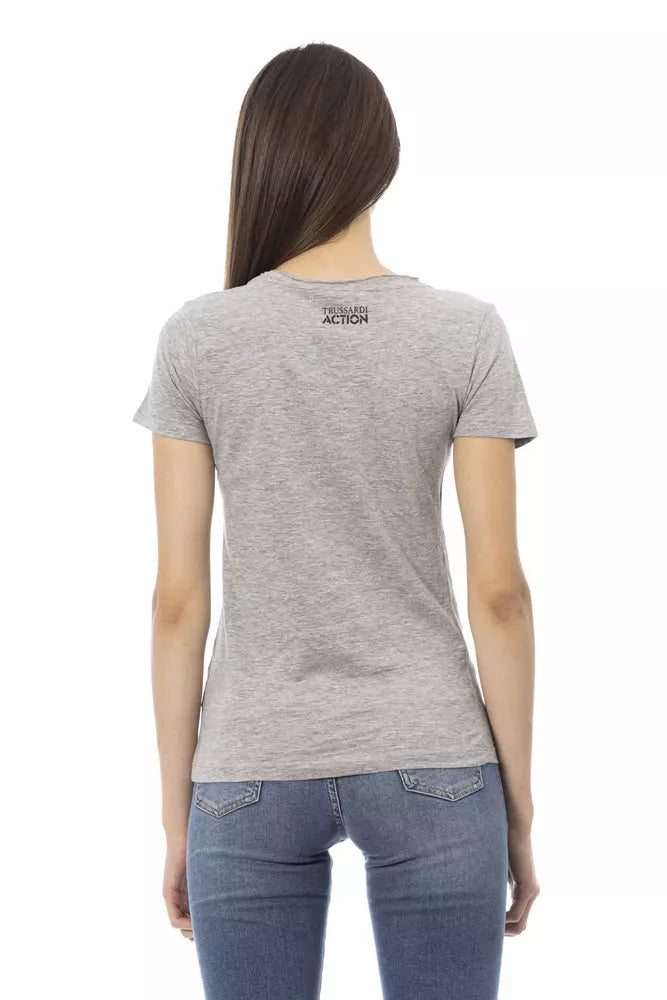 Trussardi Action Gray Cotton Women T-Shirt - Stylish & Comfortable