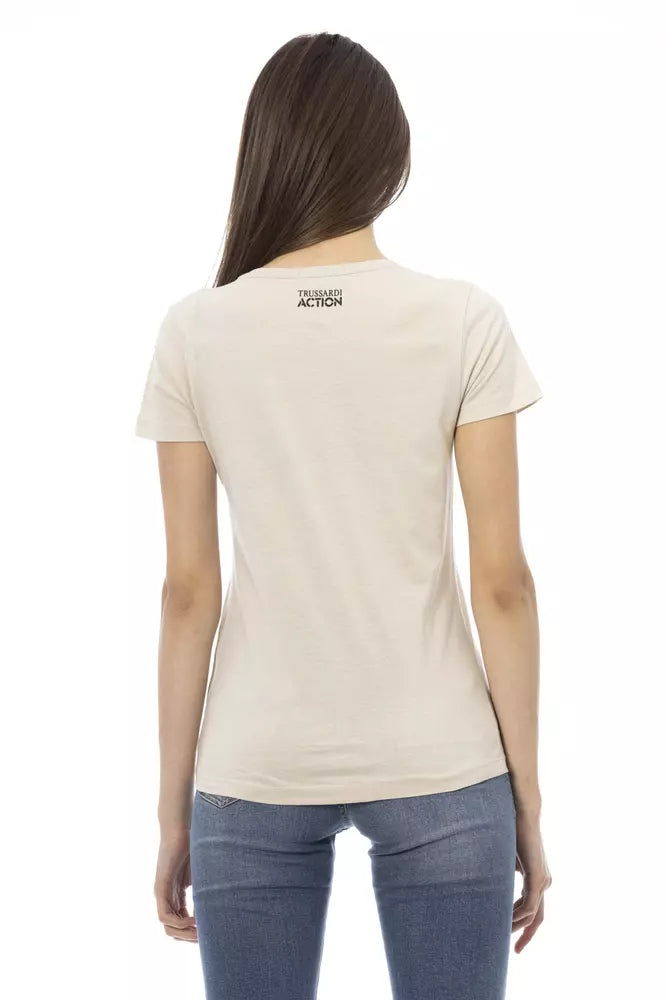 T-shirt Trussardi Action Beige en Coton pour Femme