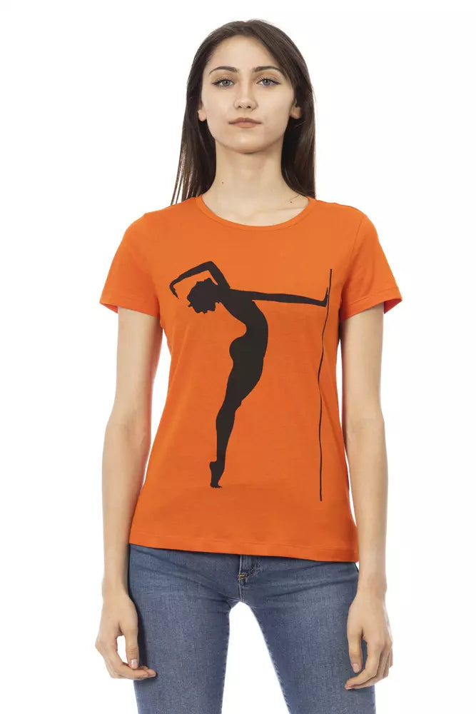 Trussardi Action T-shirt Femme Orange en Coton - Élégant et Confortable