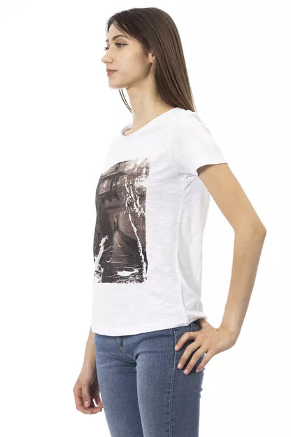 Top blanc en coton pour femme Trussardi Action