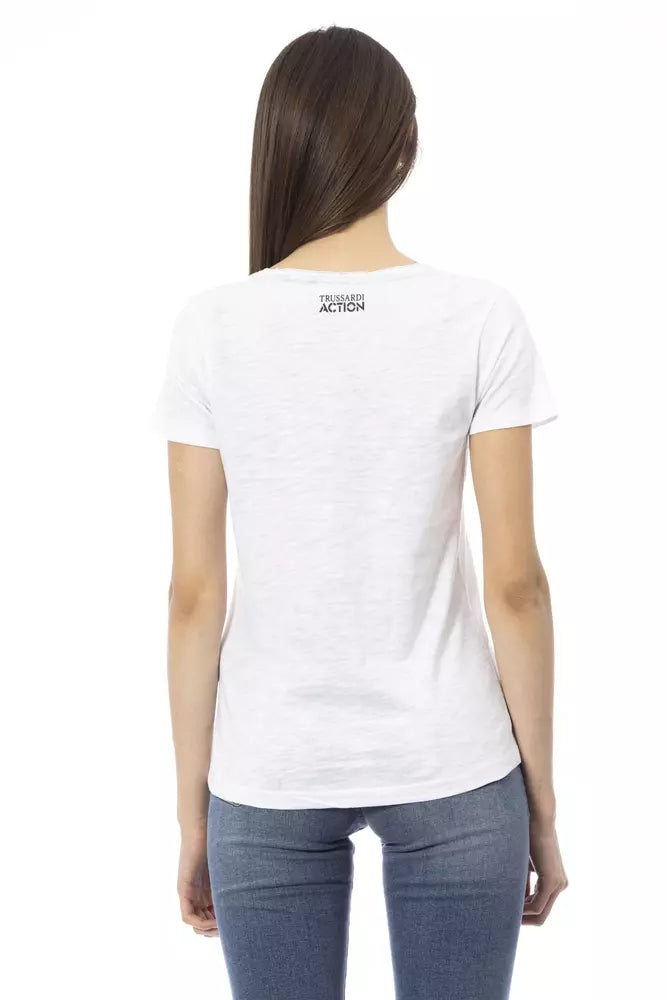 Top blanc en coton pour femme Trussardi Action