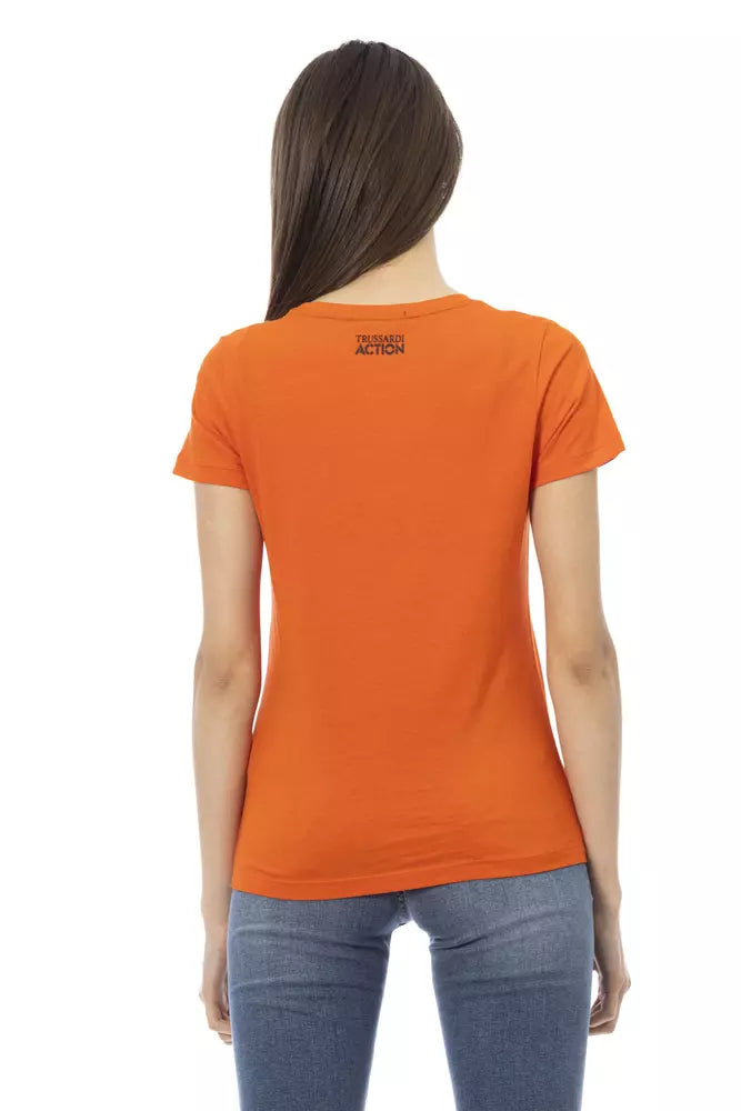 Trussardi Action T-shirt Femme Orange en Coton - Élégant et Confortable