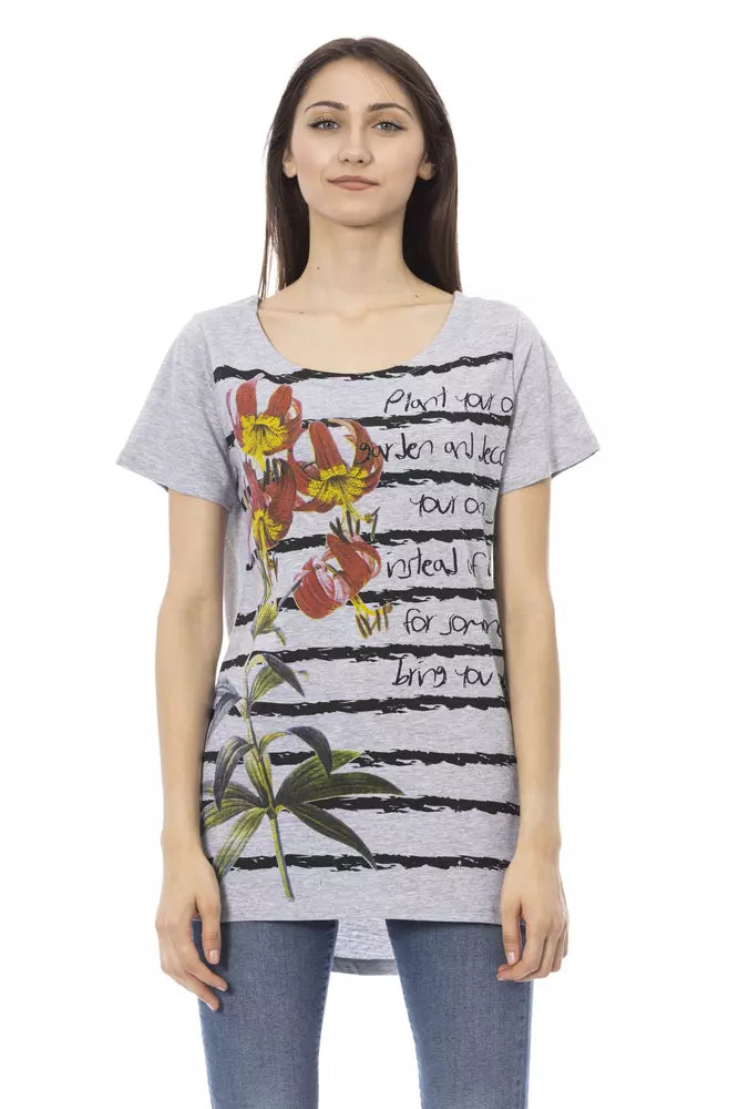 Trussardi Action T-Shirt Femme Gris en Coton - Élégant et Confortable