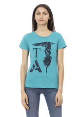 Trussardi Action T-Shirt Femme Coton Bleu Clair
