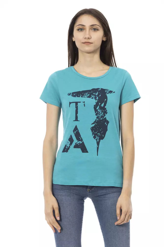 Trussardi Action T-Shirt Femme Coton Bleu Clair