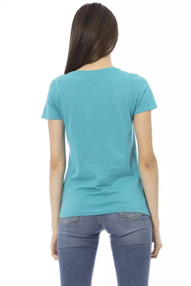 Trussardi Action T-Shirt Femme Coton Bleu Clair - Chic et Confortable