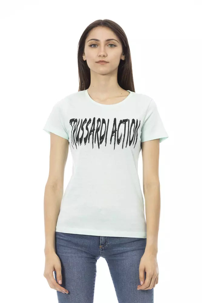 Trussardi Action T-Shirt Femme Coton Bleu Clair