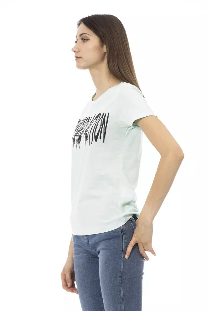 Trussardi Action T-Shirt Femme Coton Bleu Clair