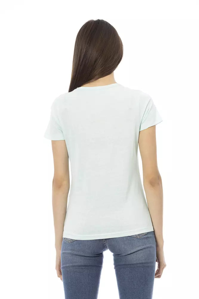 Trussardi Action T-Shirt Femme Coton Bleu Clair