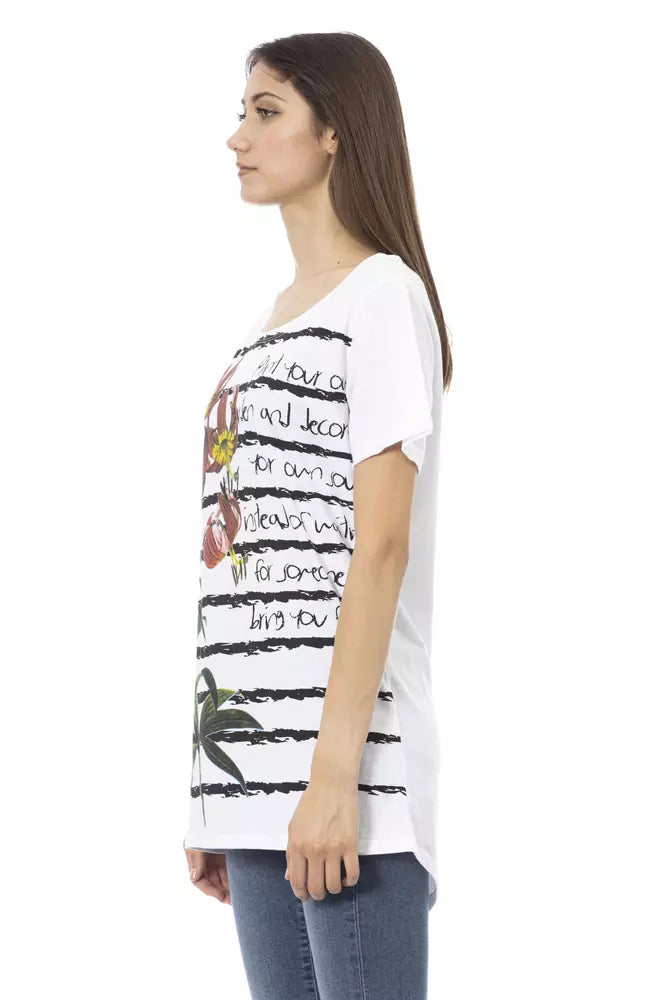 Trussardi Action T-Shirt Femme en Coton Blanc - Chic et Confortable